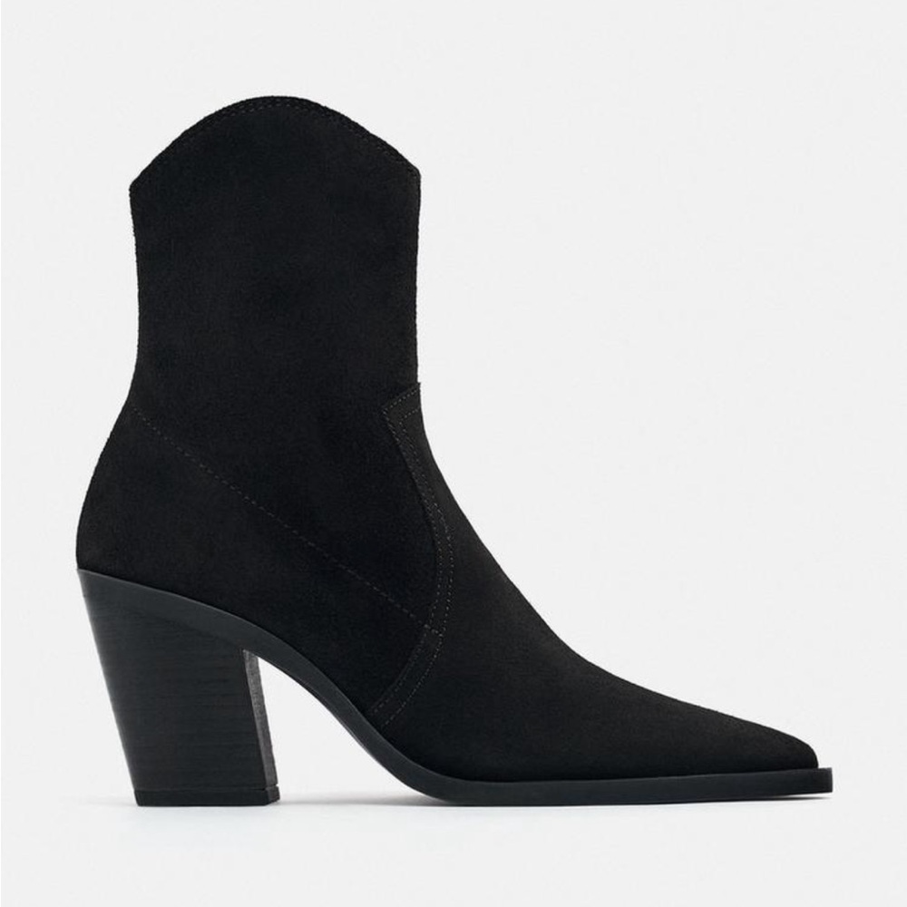 Split Leather heeled cowboy boot